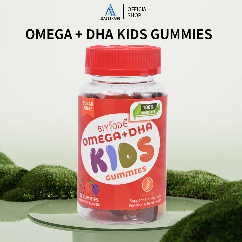 Jiabeikang Factory Kids Supplements Omega3 Vitamin C D Brain Function Heart Eyes Health Children Grow Taller DHA Gummies